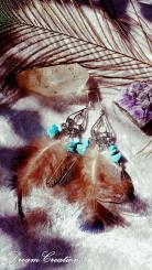 Türkis Federn Ohrringe 