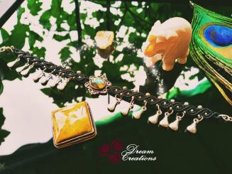 Fusskettchen "Labradorit" Silber farbig 