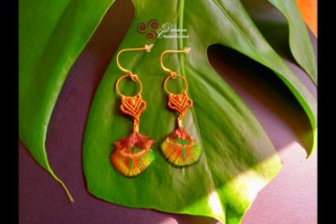 "Peacock" Feather Earrings 